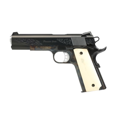 SPRINGFIELD 1911 Garrison 45ACP 5 7rd Pistol  Engraved Tyler Gun Works Premier Grade w Wood Grips