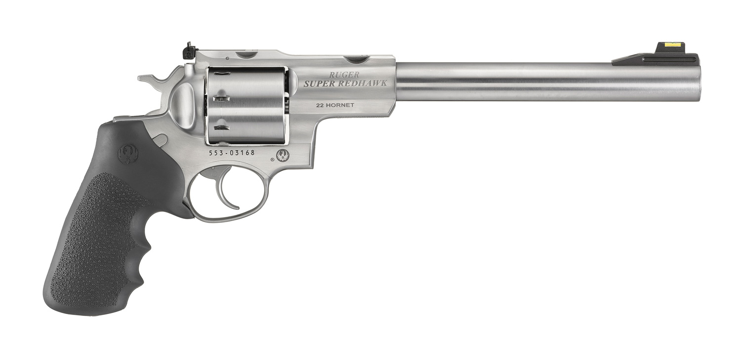 RUGER Redhawk 22 Hornet 9.5" 8rd Revolver | Stainless w/ Hogue Rubber Grips