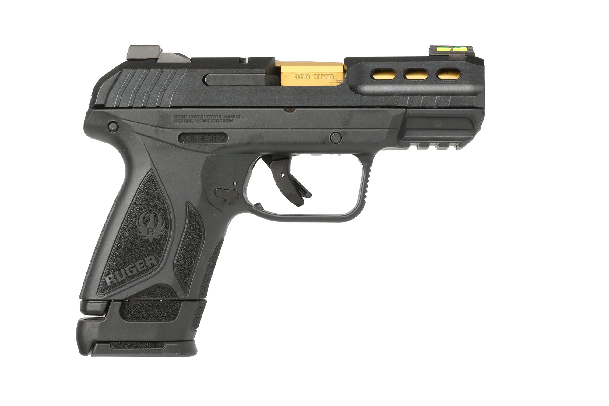 RUGER Security-380 380 ACP 3.42" 10rd/15rd - Black & Gold