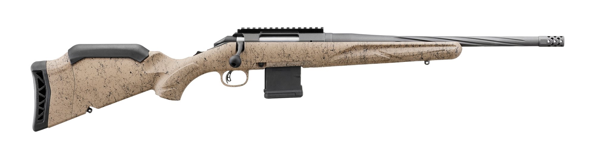 RUGER American Ranch GenII 5.56 NATO 16.1" 10rd Bolt Rifle w/ Fluted Threaded Barrel - Cobalt | FDE