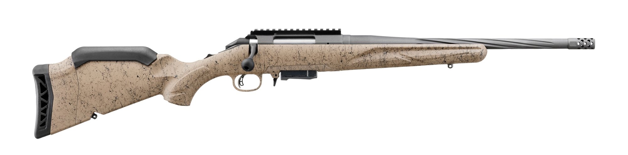 RUGER American Rifle Generation II Ranch 7.62x39 16.1" 5rd - Cobalt & FDE Splatter