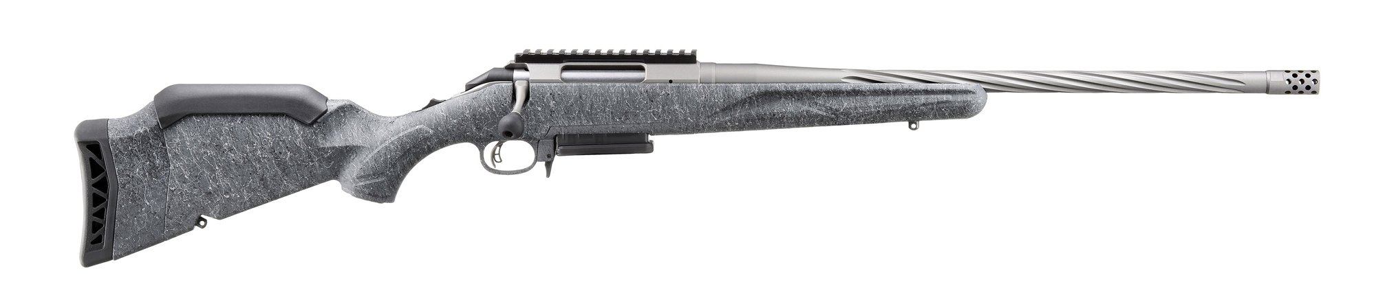 RUGER American 7mm-08 Rem 20" 3rd Bolt Rifle w/ Spiral Fluted Barrel & Muzzle Brake | Gun Metal Grey