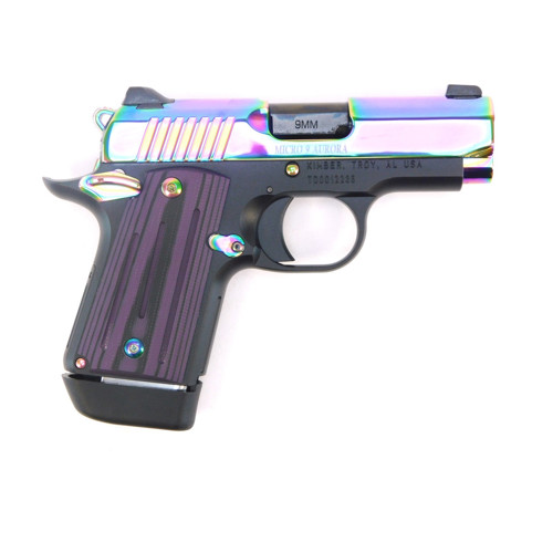 KIMBER Micro 9 Aurora 9mm 315 7rd Pistol w Night Sights  Rainbow PVD w G10 Grips