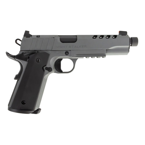 TISAS 1911 Night Stalker SF Full Size 9mm 5 8rd Optic Ready Pistol w Threaded Barrel  Grey