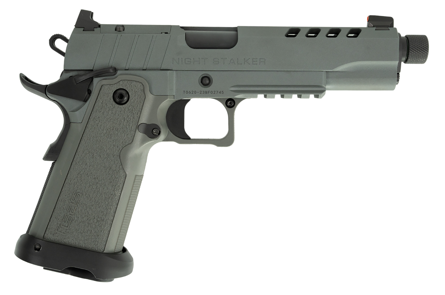 TISAS 1911 B9R Night Stalker 9mm 5" 17rd Optic Ready Pistol w/ Threaded Barrel | Platinum Grey