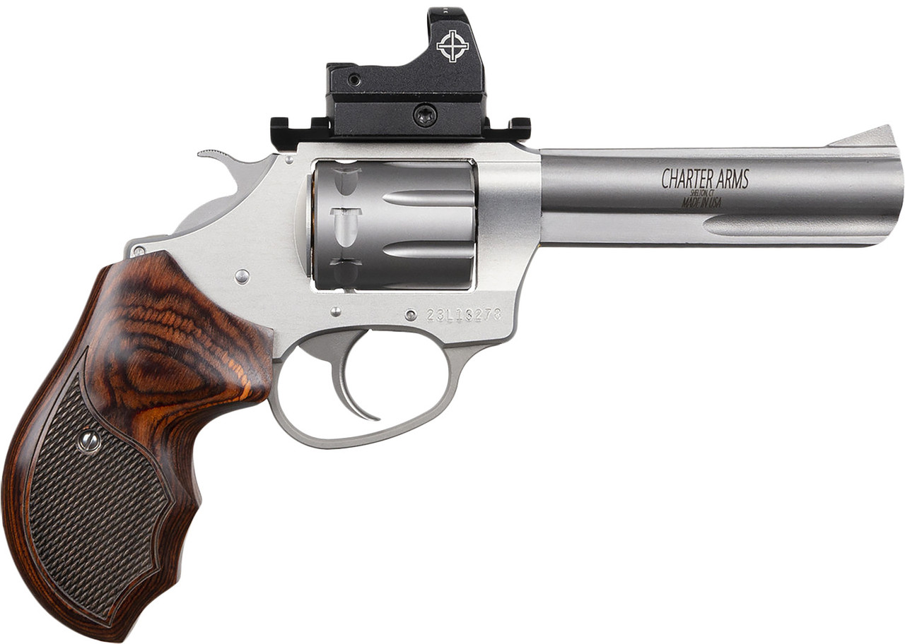 CHARTER ARMS Target Pathfinder 22LR 4.2" 8rd Revolver w/ Sightmark Red Dot - Stainless | Rosewood