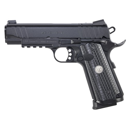 EAA Girsan MC1911S Government 10mm 5 9rd Optic Ready Pistol  Black w Polymer Hex Grips