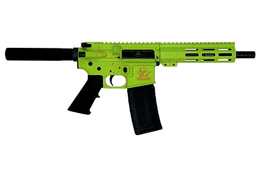GLFA AR15 PISTOL 223 WYLDE – 7.5″ NITRIDE ZOMBIE SPLATTER
