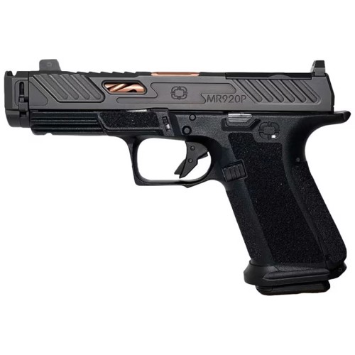 SHADOW SYSTEMS MR920P 9mm 5 4 w 1 Compensator 15rd Optic Ready Pistol  Black  Bronze Barrel