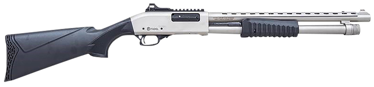CITADEL Mariner 12 Gauge 3" 18.5" 4+1 Pump Shotgun | Nickel + Black Synthetic Stock