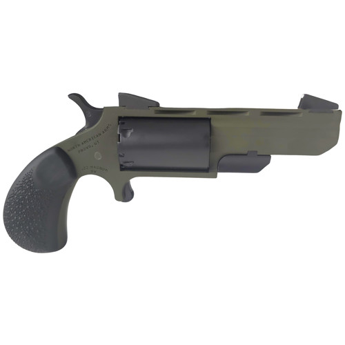 NAA Green Huntsman 22 LR 2 5rd Revolver w Heavy Vent Rib Barrel  OD Green  Rubber Grips