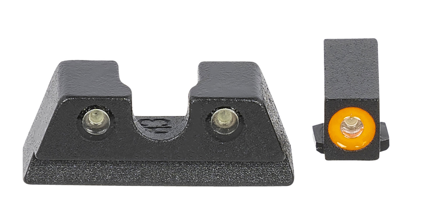 Meprolight USA Mepro Hyper-Bright Self-Illuminated Sights Fixed Tritium Orange Front, Green Rear Black Frame for CZ P-10