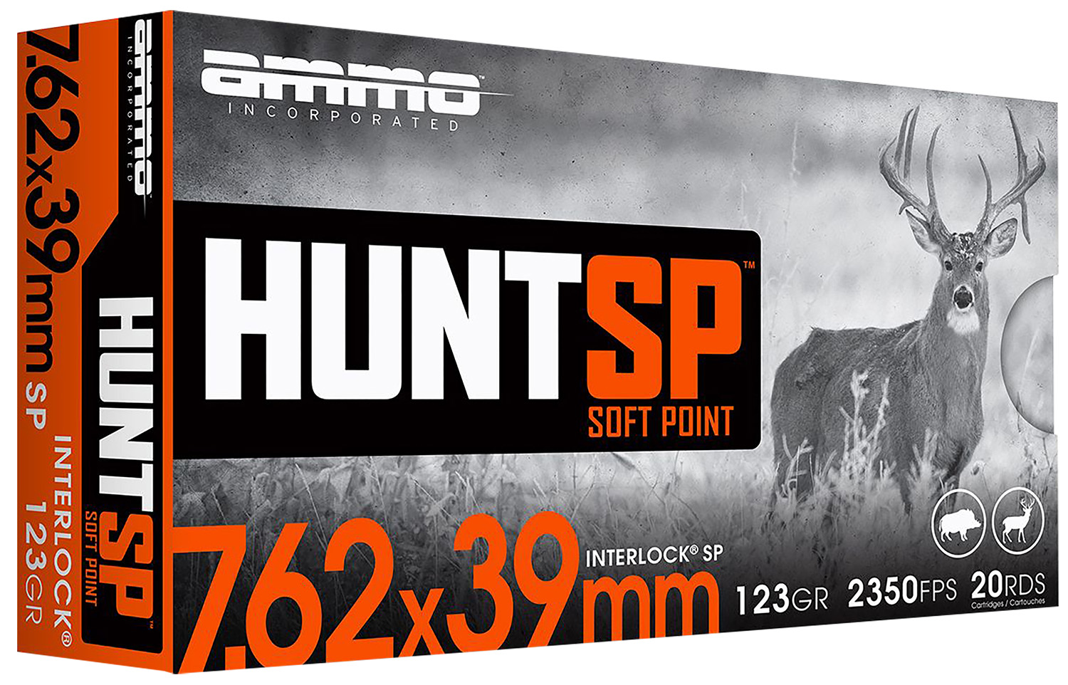 Ammo Inc Ammo Huntsp Amo 7.62x39mm 123GR Interlock SP 20RD 10 Box Case