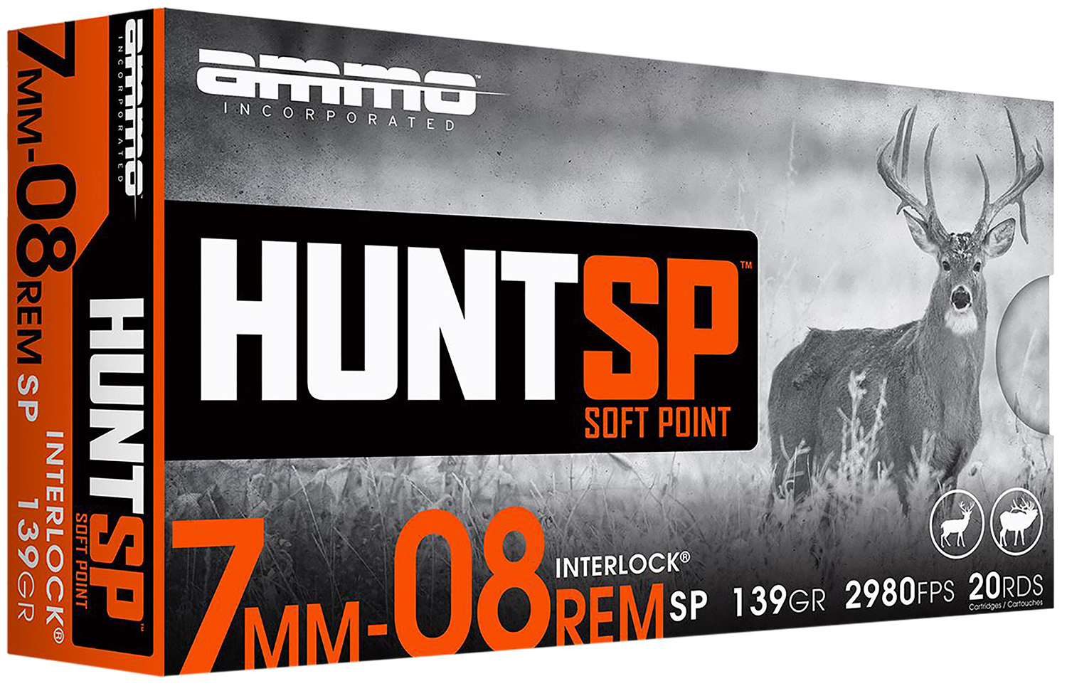 Ammo Inc AMMO 7mm-08 Rem 139Gr Hunt SP 20rd