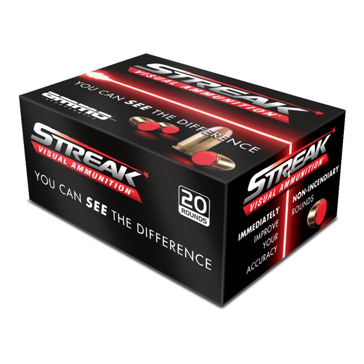 Ammo Inc Ammo 9115Jhpstrkr Streak 9mm Luger 115 GR Jacketed Hollow Point JHP 20 Bx 10 Cs