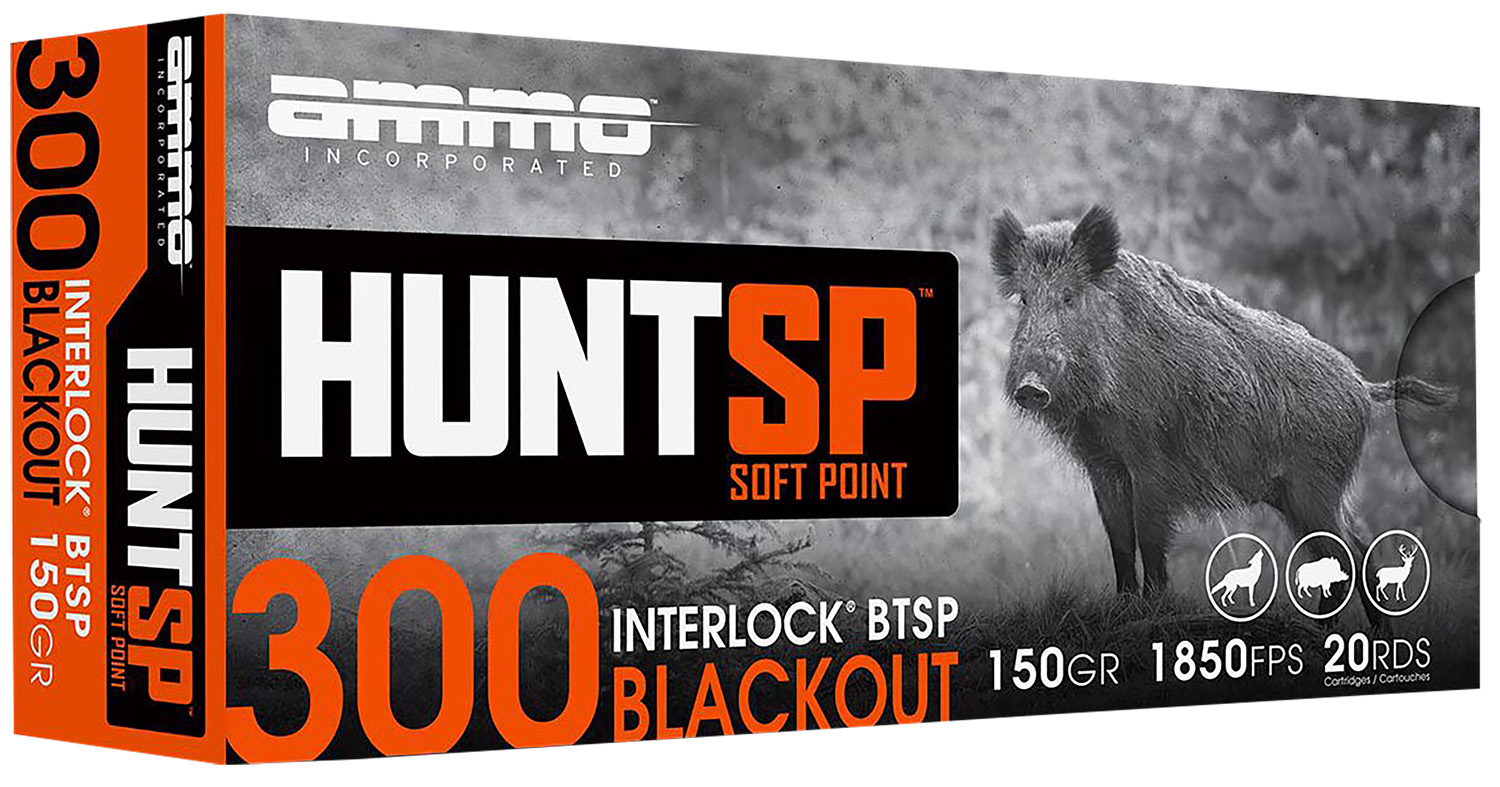 Ammo Inc Ammo Huntsp Amo 300 Blackout 150GR Interlock SP 20RD 10 Box Case