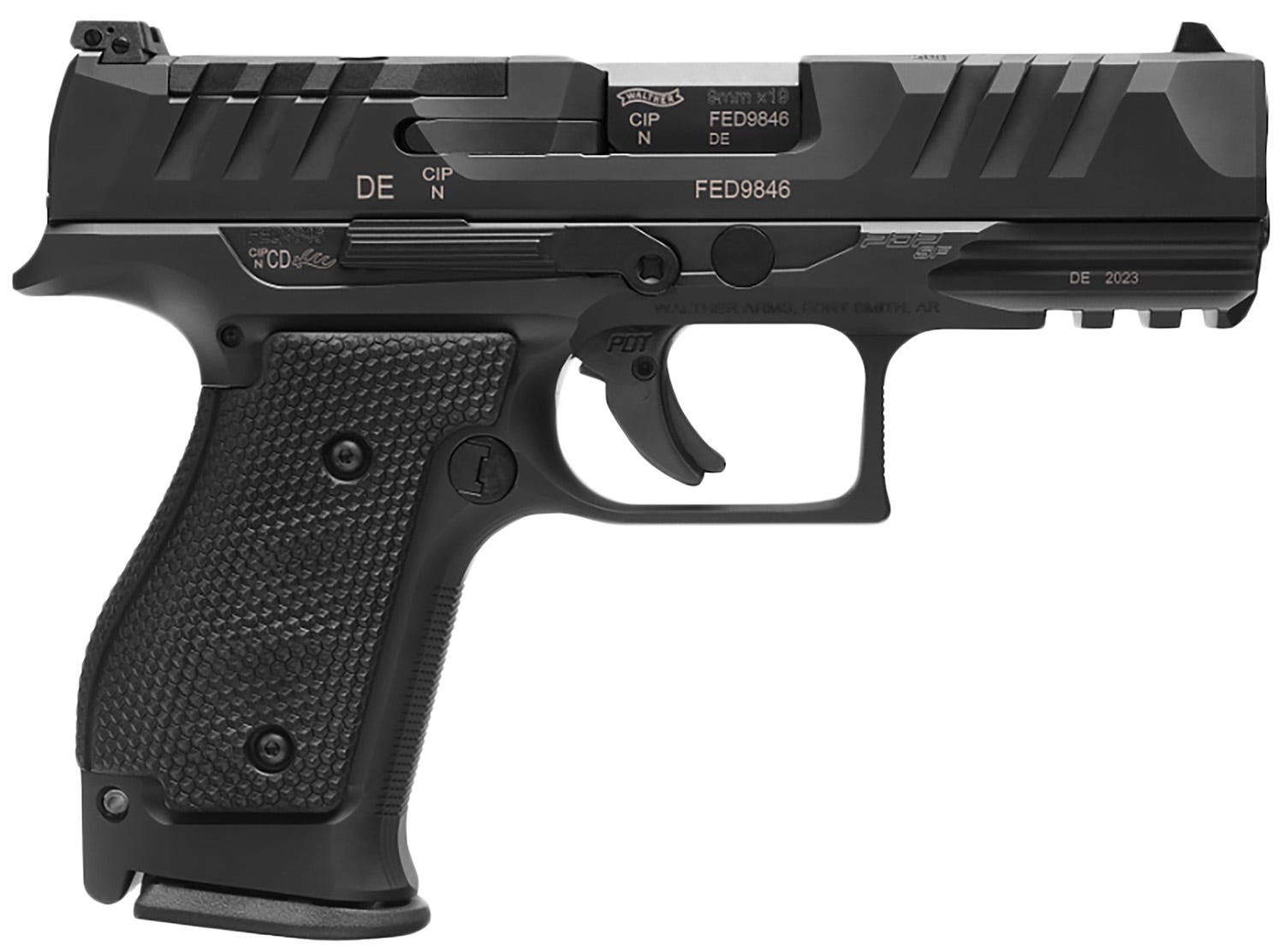 Walther PDP Steel Frame Compact 9mm 4″ Barrel 15rd Semi-Auto Pistol, Performance Duty Trigger – Optics Ready
