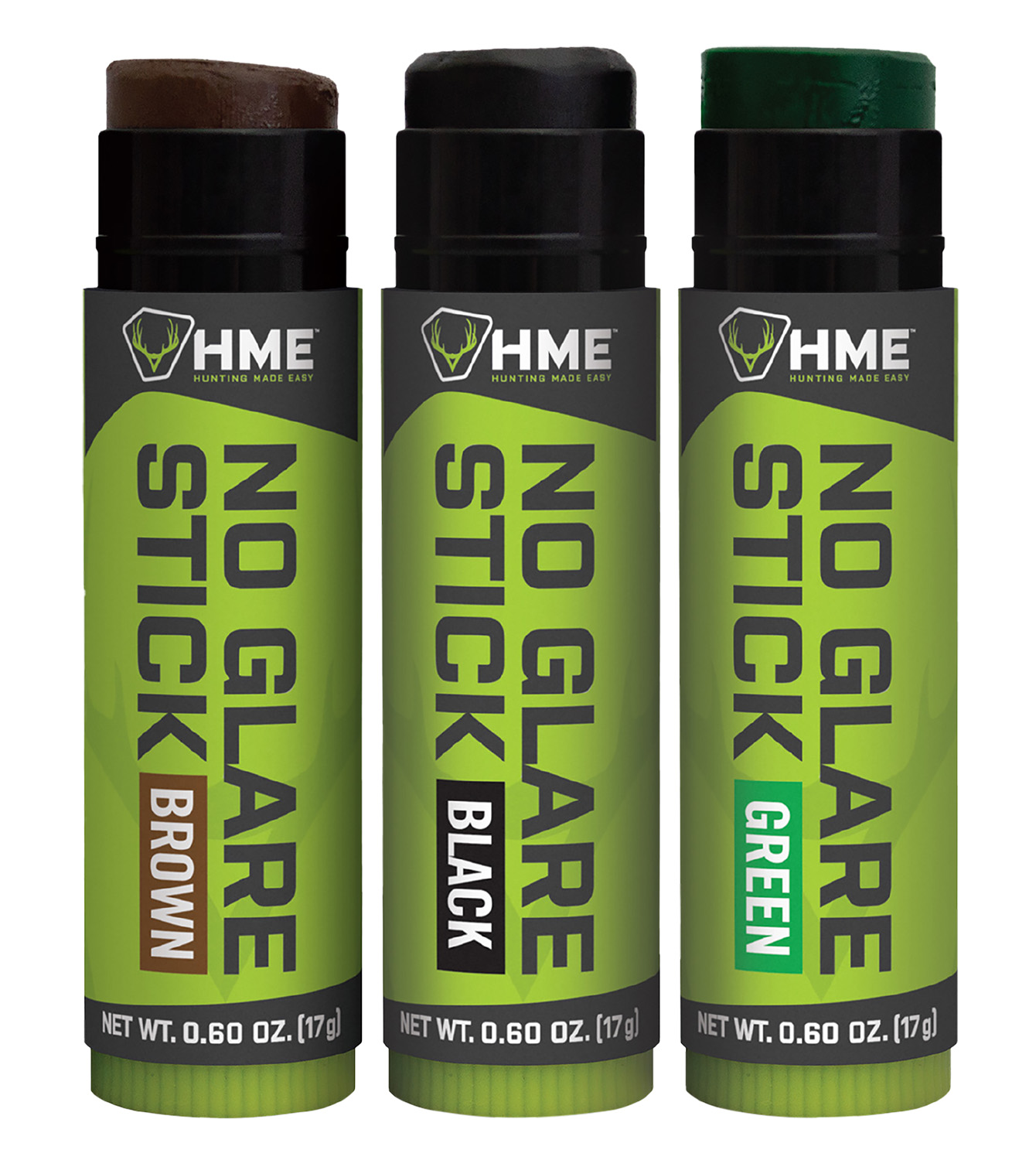 HME Face Paint No Glare Black/Brown/Dark Green Stick