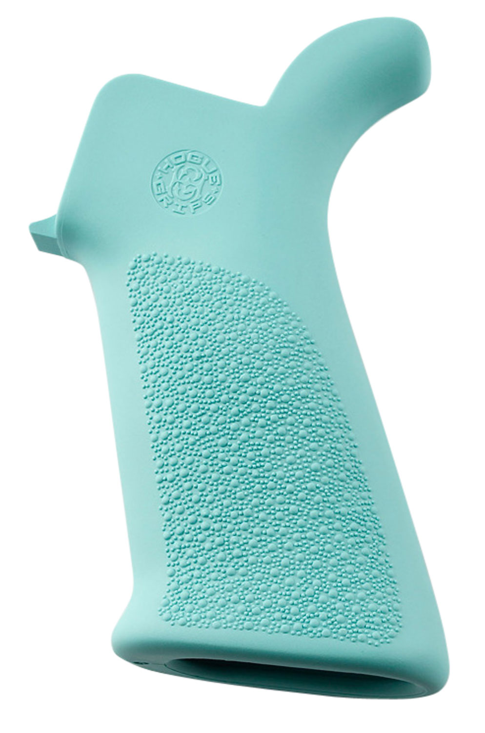 Hogue OverMolded Beavertail Cobblestone Aqua Blue Rubber Pistol Grip for AR-15, M16