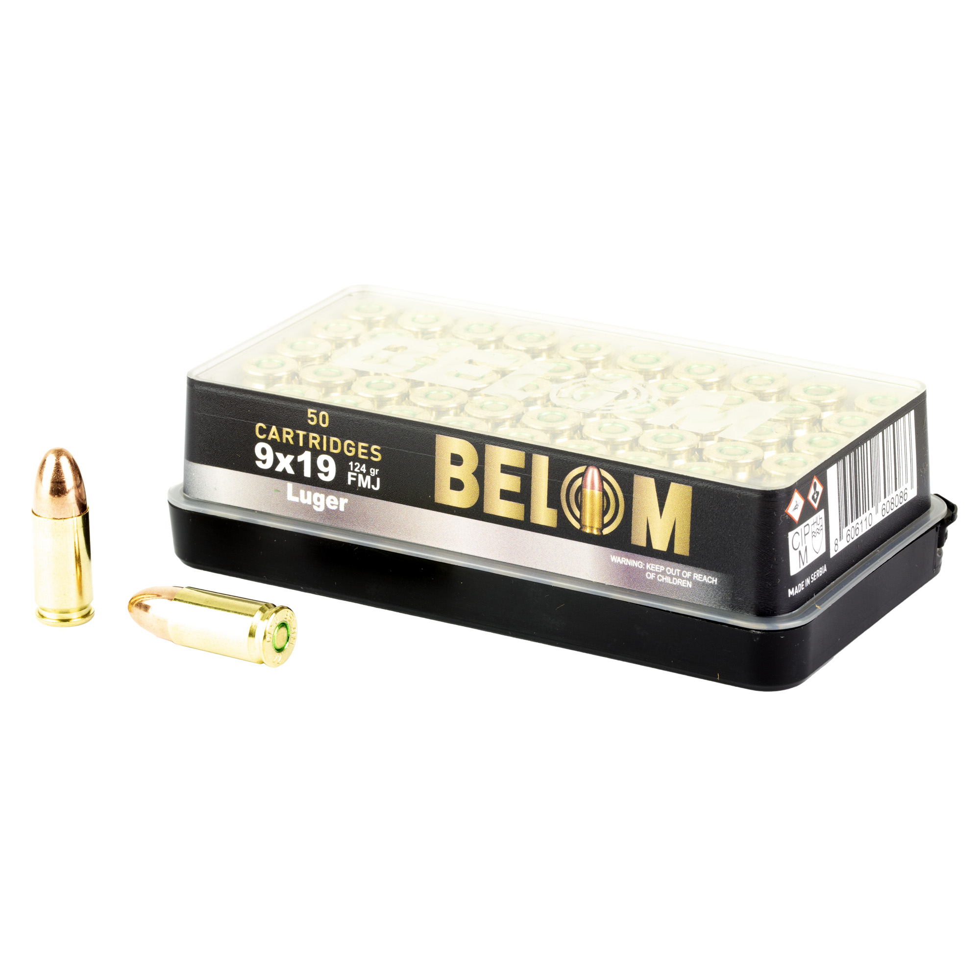 Belom BELOM 9mm 124Gr Full Metal Jacket 50rd