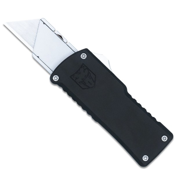 CobraTec Knives CTOTFUKSBBLK Utility OTF Aluminum Blade, 3.38″ Black Anodized Aluminum Handle