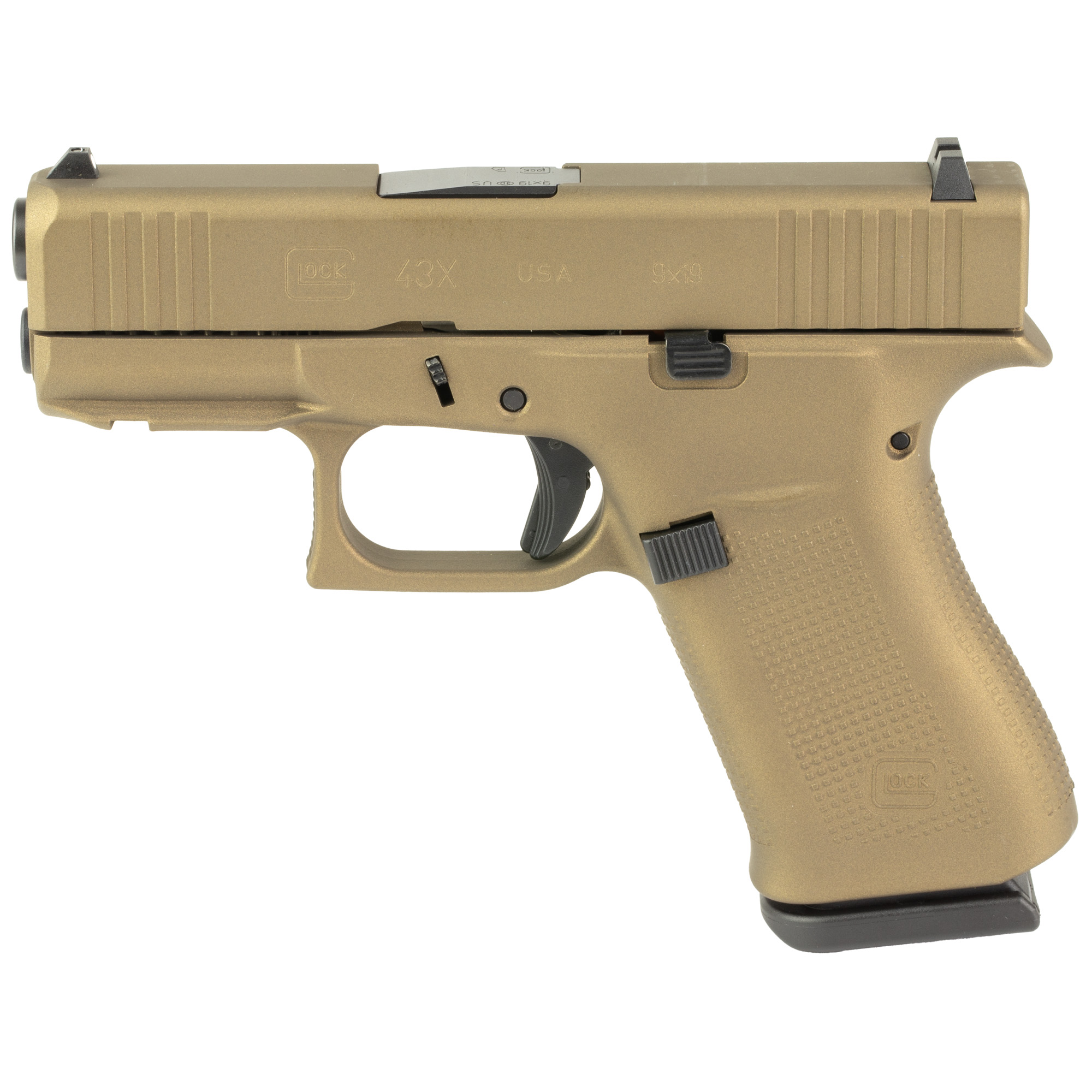 Glock GLOCK G43X Striker Fired 9mm 3.41" 10rd - Burnt Bronze w/ Fixed Sights