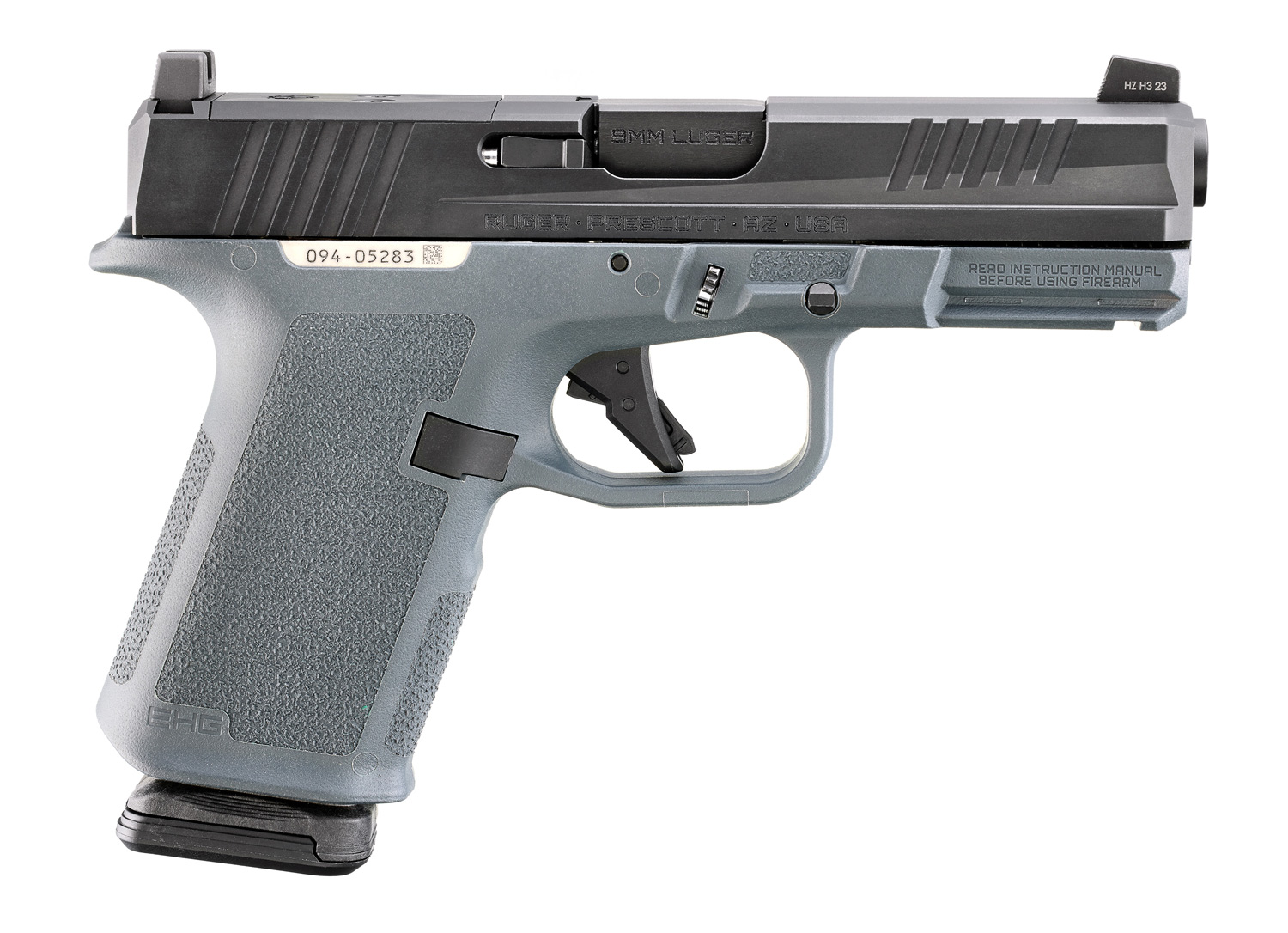 RUGER RXM 9mm 4" 15rd w/ Stealth Gray Magpul Grip - Black & Gray