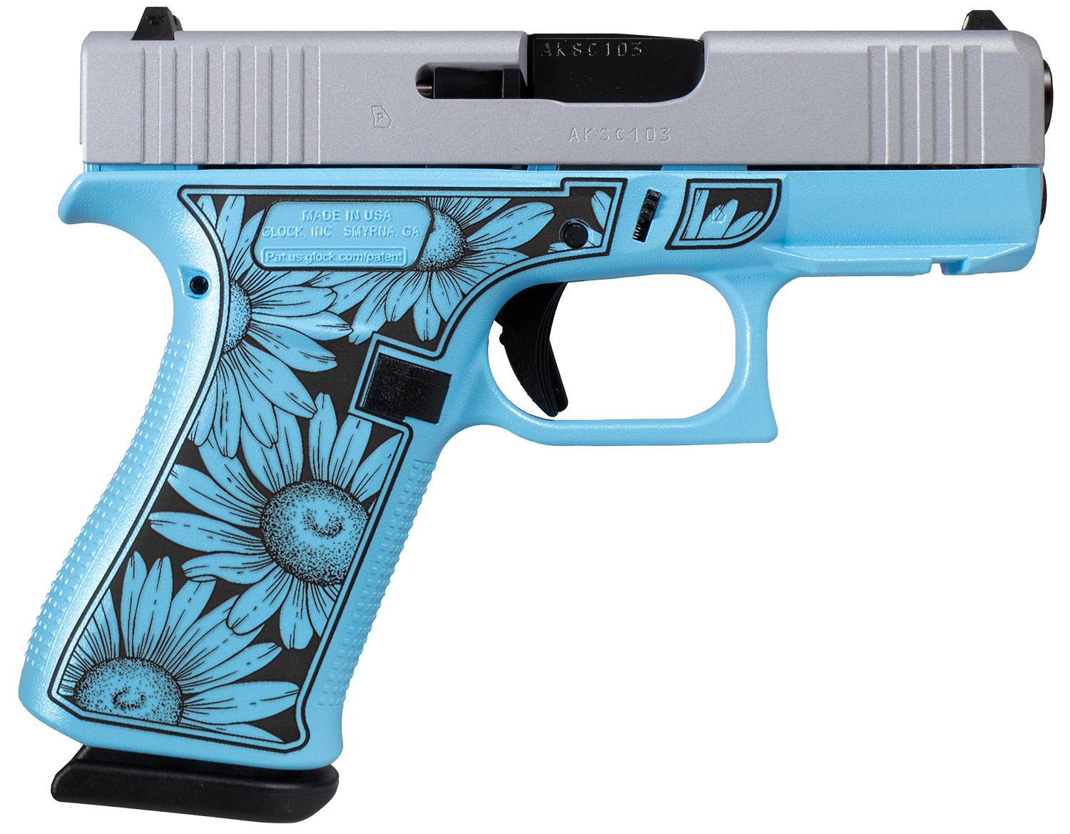 Glock GLOCK G43X 9mm 3.41" 10rd - Miss Daisy Blue