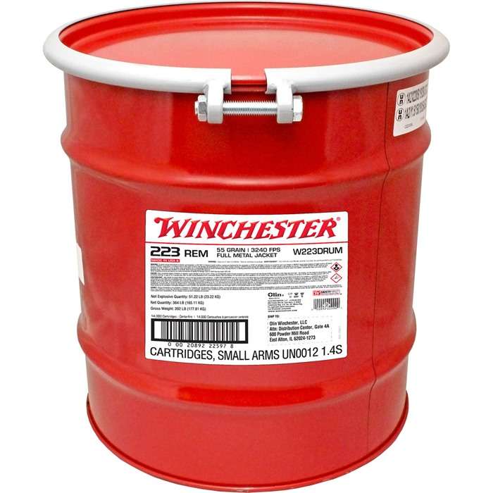 Winchester Repeating Arms Lake City .223 55gr FMJ 14000 RD Drum