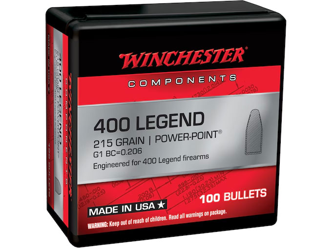 Winchester Repeating Arms Bullets 400 LEGEND POWERPOINT 215 GR 100 Count
