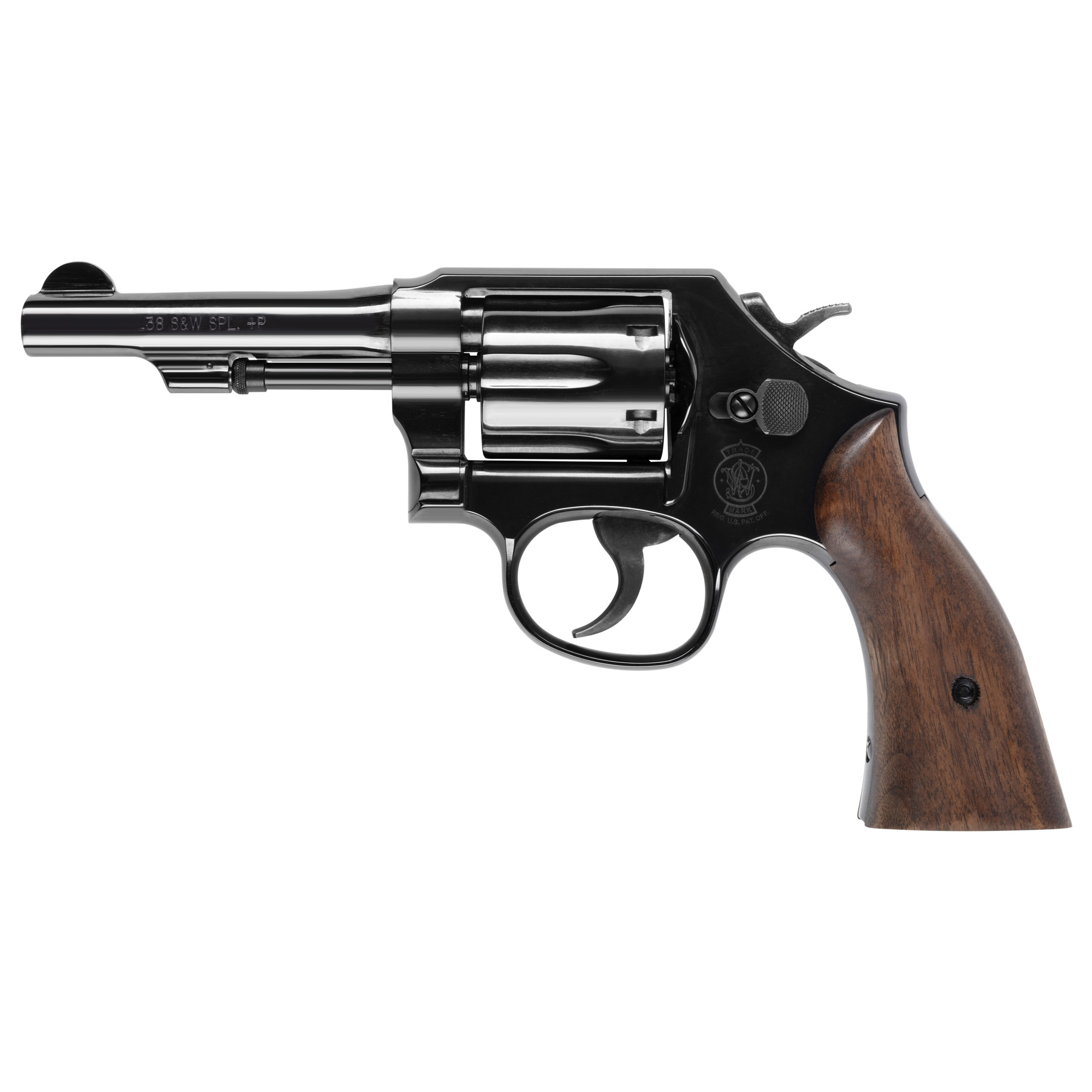Smith & Wesson MODEL 10 38 Special +P 4" 6rd - Blue/Wood