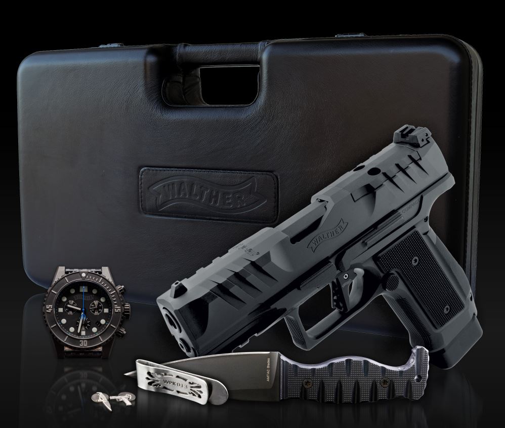WALTHER ARMS Watch, Pistol & Knife Collector's Set 9mm 4" 18rd - Black