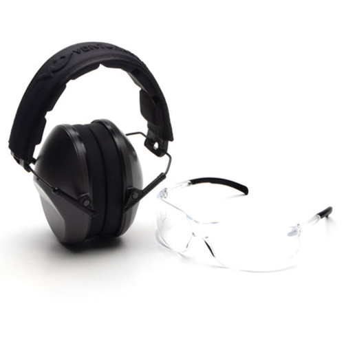 PYRAMEX Clear Lens with VG Low Profile Gray Earmuff