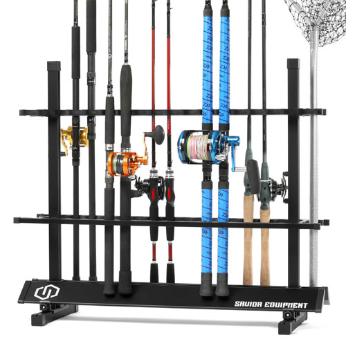 SAVIOR EQUIPMENT Fishing Rod Rack Hold Up To 36 Rod Obsidian Black
