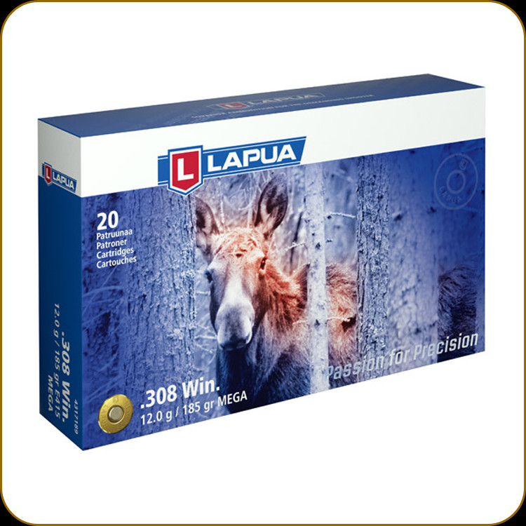 Lapua LAPUA AMMO 308 Winchester 185gr Mega Soft Point 20rd