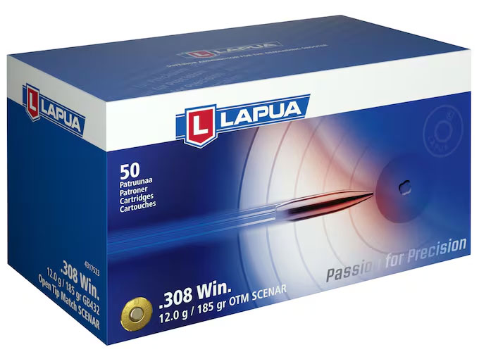 Lapua LAPUA AMMO 308 Winchester 185gr Scenar OTM 50rd