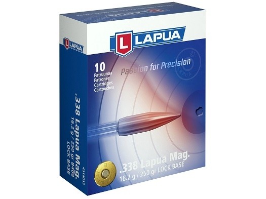 Lapua LAPUA AMMO 338 Lapua Magnum 250gr Lock Base FMJBT 10rd