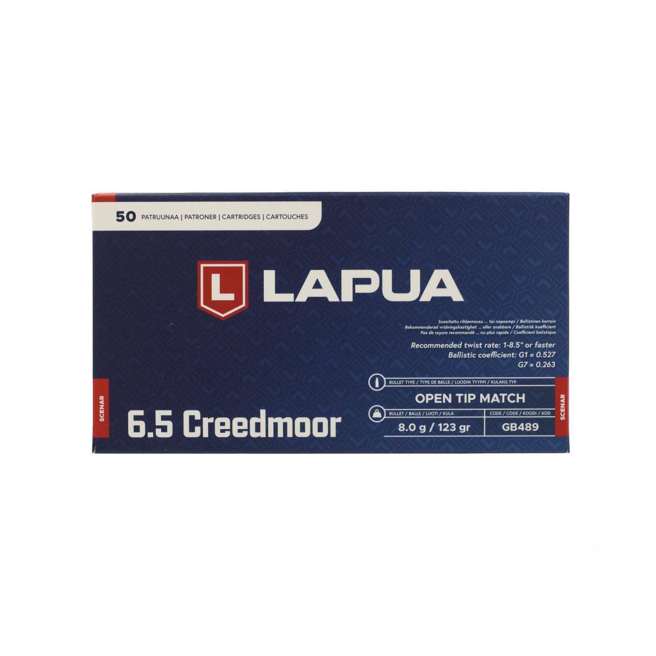 Lapua Lapua 6.5 Creedmoor 123 GR Scenar OTM Ammunition 50 Rounds