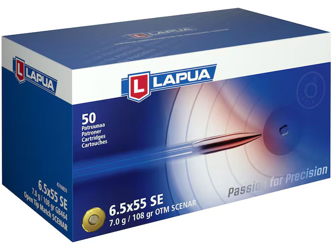 Lapua LAPUA AMMO 6.5x55 Swedish 108Gr Scenar OTM 50rd