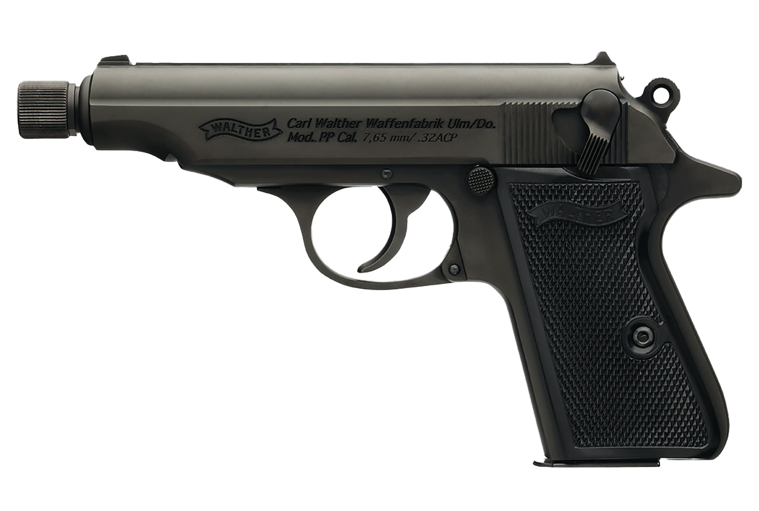 WALTHER ARMS PP 32 ACP 3.9" 8rd w/ Threaded Barrel - Black