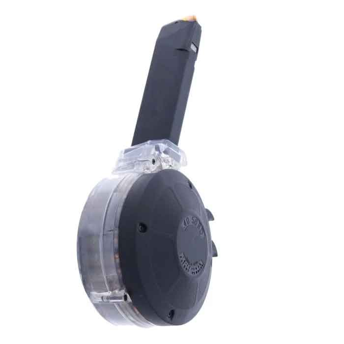 KCI USA KCI Drum Magazine 40 S&W 50rd Fits Glock 22/23/27 Black