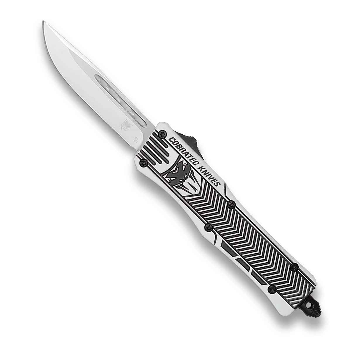 COBRATEC Medium Arctic White Black CTK-1 Drop Not Serrated