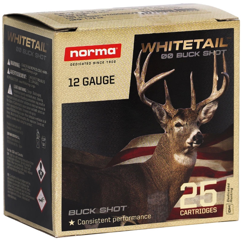 Norma NORMA AMMO 12Ga Whitetail 2.75" 0 Buck 9 Pellet 25rd