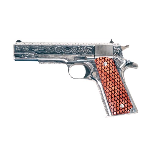 COLT 1911 Government Custom Wood Snake 45 ACP 5 7rd  Stainless