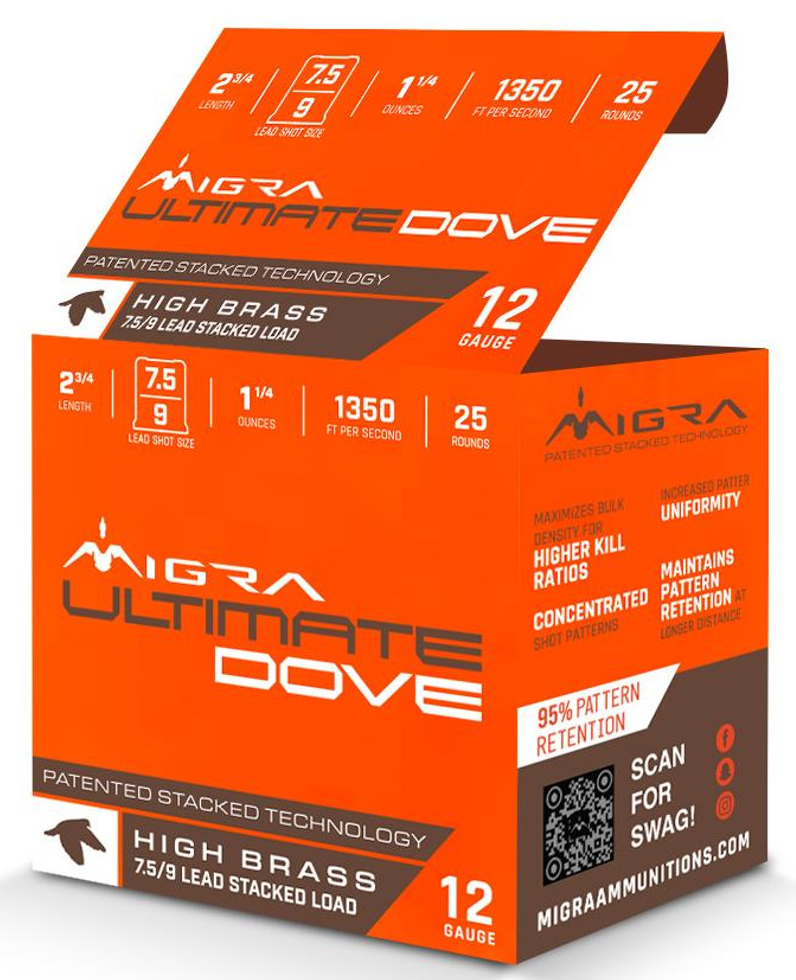 Migra Ammo MIGRA AMMO 12ga Dove 2-3/4" 7.5/9 Shot 1-1/4 oz 25rd