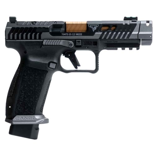 CANIK TTI COMBAT 9mm 46 18rd  Black  Gold w Ported Barrel