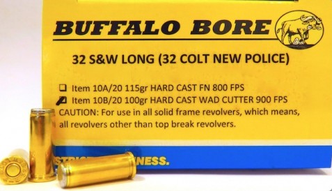 Buffalo Bore BUFFALO BORE 32 S&W Long 100Gr Hard Cast Wadcutter 900FPS 20rd