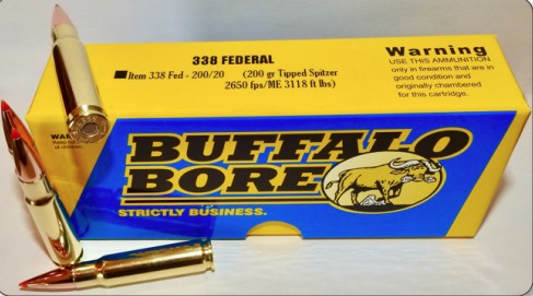 Buffalo Bore BUFFALO BORE 338 Federal 200Gr Tipped Spitzer 2650FPS 20rd