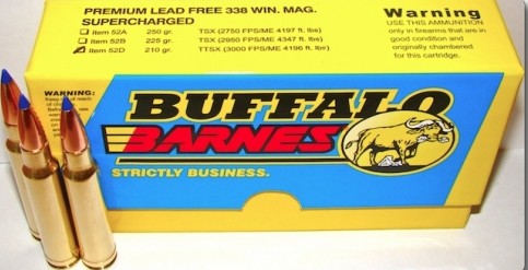 Buffalo Bore BUFFALO BORE 338 Win Mag 210Gr Barnes TTSX 3000FPS 20rd