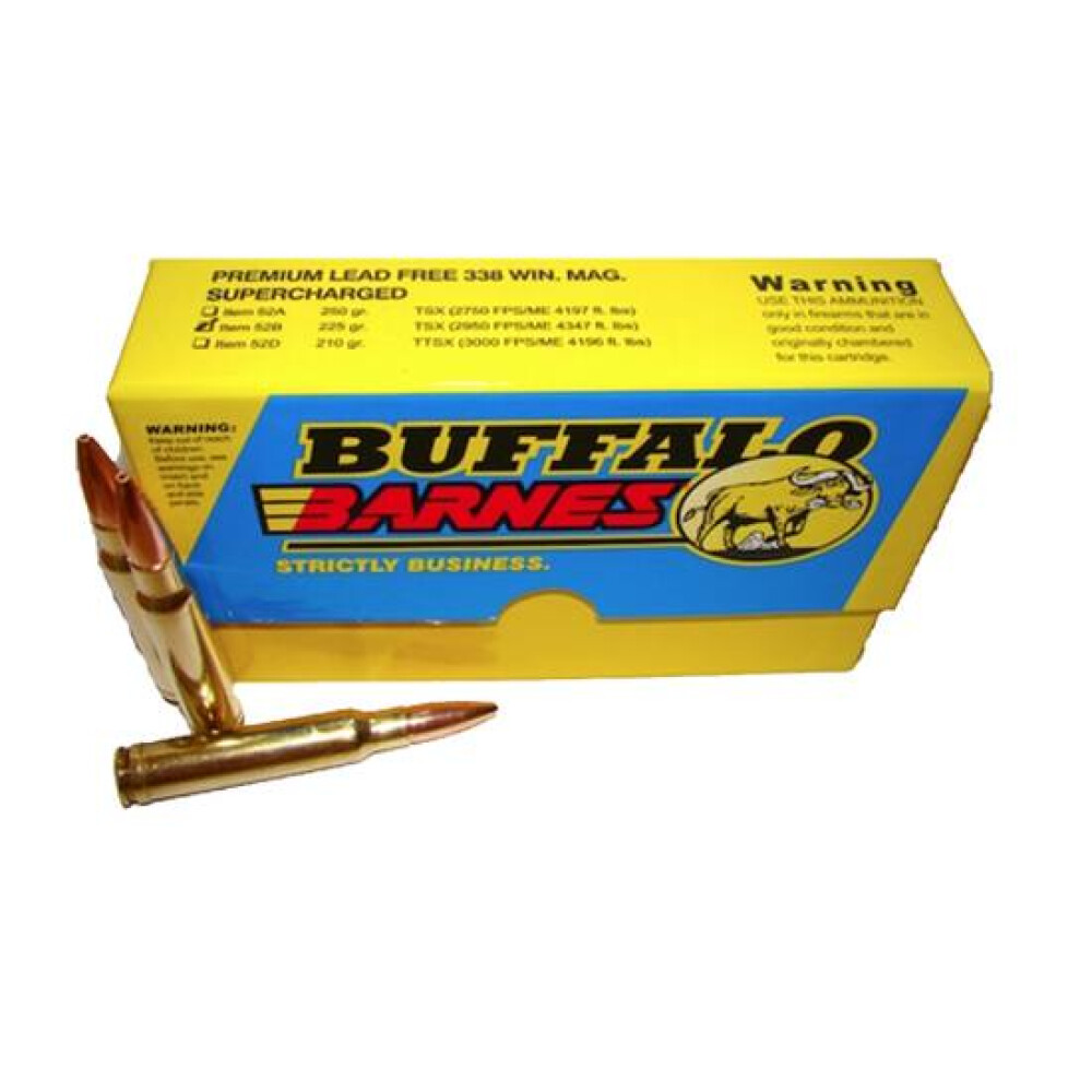 Buffalo Bore BUFFALO BORE 338 Win Mag 225Gr Barnes TSX 2950FPS 20rd